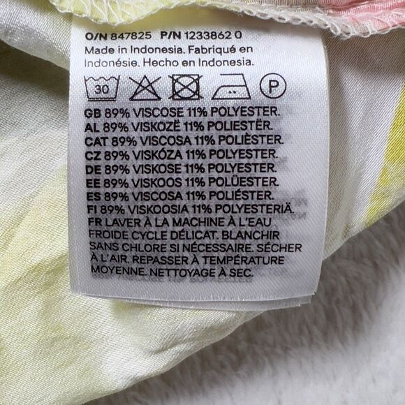 H&M Strappy Midi Dress Womens Sz M Cream Floral Drawstring Detail - Picture 11 of 13